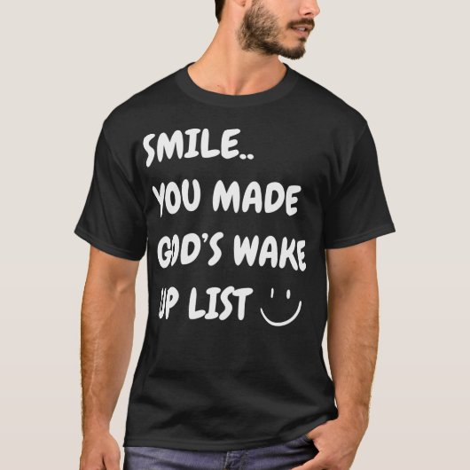 スマイル神の目覚めリストをクリスチャン・イエスにした Tシャツ (正面)