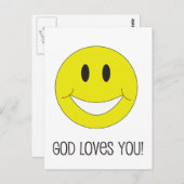 スマイル神はあなたを愛するはがきクリスチャン励まし ポストカード (正面/裏面)