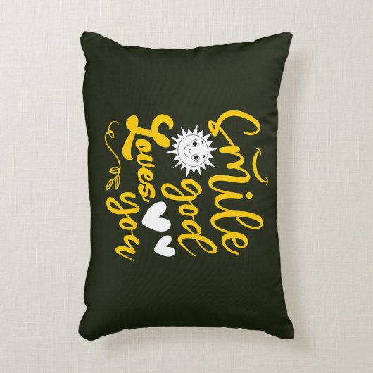 スマイル神はあなたを愛するアクセント枕 アクセントクッション (正面(垂直))