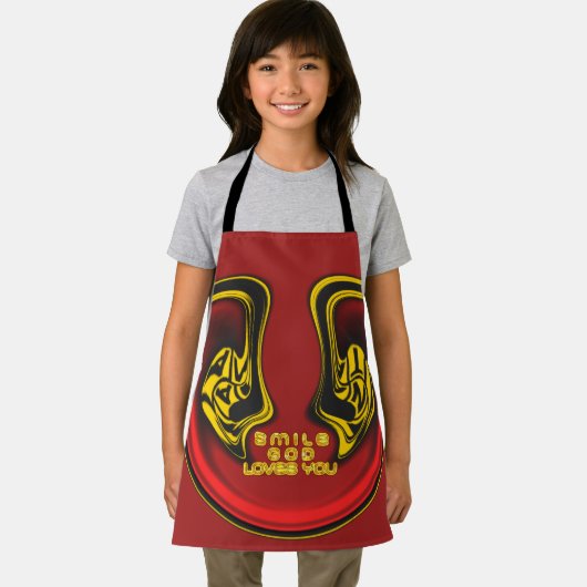 スマイル神は人生の贈り物を愛する最新の文字引用文 エプロン (インサイチュ)