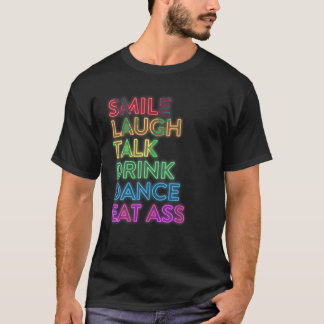 スマイル笑いトークドリンクダンスLGBTプライドTシャツ Tシャツ