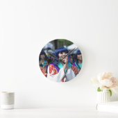 スマイル笑顔顔よさこいジャパン日本の ラウンド壁時計 (ホーム)