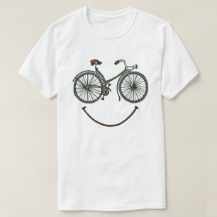 スマイル自転車顔おもしろいサイクリング自転車ギフト Tシャツ