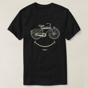 スマイル自転車顔おもしろいサイクリング自転車ギフト Tシャツ