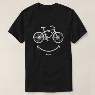 スマイル自転車顔おもしろいサイクリング自転車ギフト Tシャツ