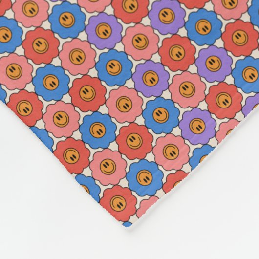 スマイル花 フリースブランケット (角)