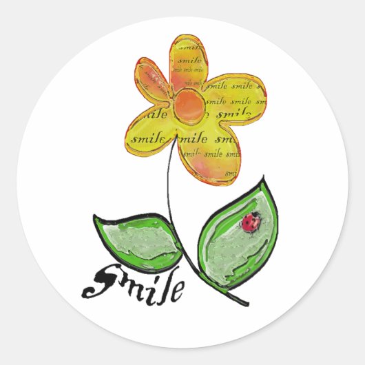 スマイル花 ラウンドシール (正面)