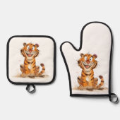 スマイル虎 鍋つかみ&鍋敷きセット (正面)