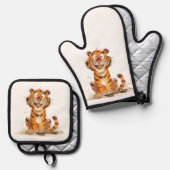 スマイル虎 鍋つかみ&鍋敷きセット (正面/裏面)