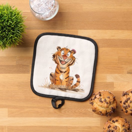 スマイル虎 鍋敷き (トップダウン)