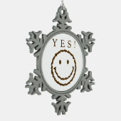 スマイル豆 スノーフレークピューターオーナメント (左)