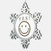 スマイル豆 スノーフレークピューターオーナメント (右)