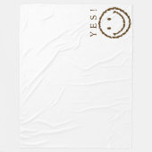 スマイル豆 フリースブランケット (正面)