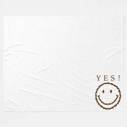 スマイル豆 フリースブランケット (正面(横))