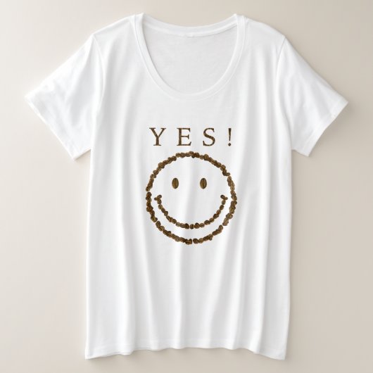 スマイル豆 プラスサイズTシャツ (デザイン正面)