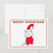 スマイル赤いクリスマスコスチュームの犬のイラスト クリスマス (正面/裏面)
