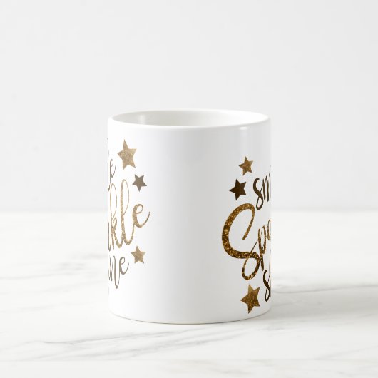 スマイル輝き引用文感動的動機 コーヒーマグカップ (中央)