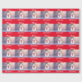 スマイル雪だるまクリスマス ラッピングペーパー (フラット)