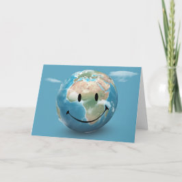 スマイル顔オンアースグローブ カード