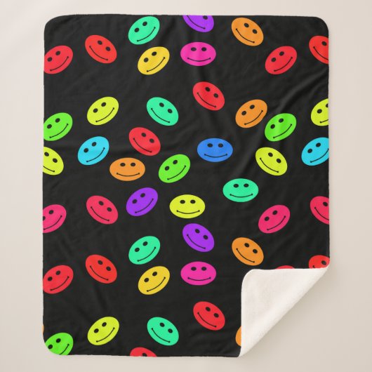スマイル顔シェルパブランケット シェルパブランケット (正面)