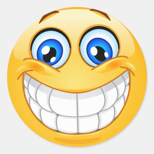 スマイル顔シール ラウンドシール (正面)