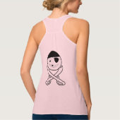 スマイル顔ジョリーロジャーバックプリント女子タンクトップ タンクトップ (裏面)