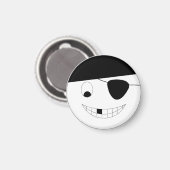 スマイル顔パイレートジョリーロジャーマグネット マグネット (正面/裏面)