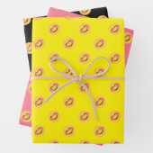 スマイル顔パターン勇気付けられる友好ラップ ラッピングペーパーシート (インサイチュ)