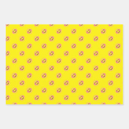 スマイル顔パターン勇気付けられる友好ラップ ラッピングペーパーシート