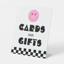 スマイル顔二クール誕生日カード及び贈与 台座サイン