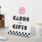 スマイル顔二クール誕生日カード及び贈与 台座サイン (インサイチュ)