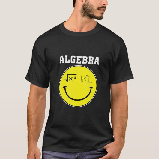 スマイル顔代数学先生数学スチューデン Tシャツ (正面)