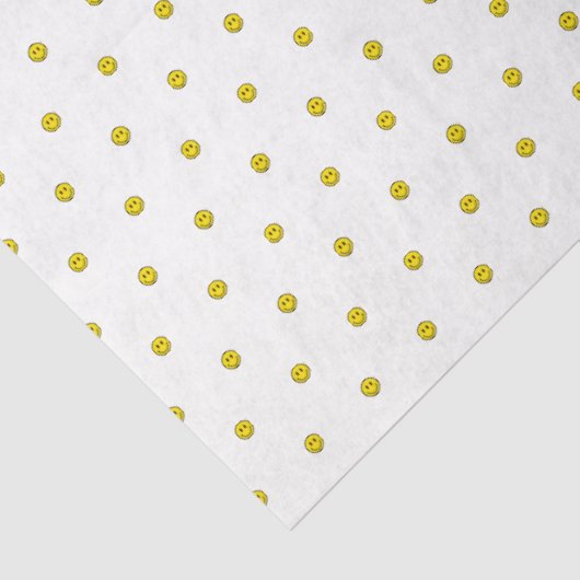 スマイル顔水玉模様絵文字ハッピーイエローおもしろい 薄葉紙 (詳細)