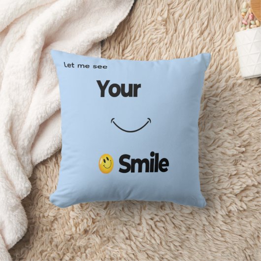 スマイル顔装飾用クッションキュートポジティリティホームデコル クッション (ブランケット)