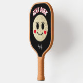 スマイル顔金ゴールドスパークルハートディクモノグラム ピックルボールラケット (左)