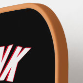 スマイル顔金ゴールドスパークルハートディクモノグラム ピックルボールラケット (左詳細)