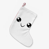 スマイル顔 スモールクリスマスストッキング (正面 (吊り時))