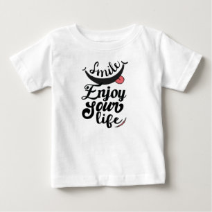 スマイル あなたの人生を楽しんで かわいいTシャツ ベビーTシャツ