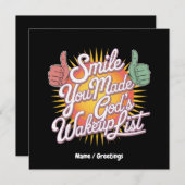 スマイル!あなたは神のウェイクアップリストの高揚デザインを作った 招待状 (正面/裏面)