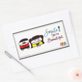 スマイル! あなたは美しいステッカー 長方形シール (封筒)