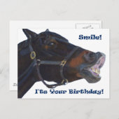 スマイル!お前の誕生日!馬 ポストカード (正面/裏面)