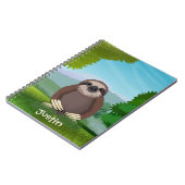 スマイル かわいい ナマケモノ モノグラム ノートブック (左側)