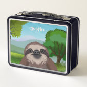 スマイル かわいい ナマケモノ モノグラム ランチボックス (裏面)