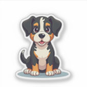 スマイル かわいい マンチェスター テリア 子犬 イラスト シール (正面)