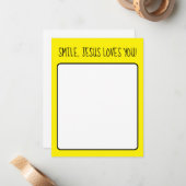 スマイル、イエスは黄色い幸せな太陽の光を愛する ノートカード (正面/裏面インサイチュ)