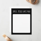 スマイル、イエス様が白と黒を愛する ノートカード (正面/裏面インサイチュ)