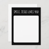 スマイル、イエス様が白と黒を愛する ノートカード (正面/裏面)
