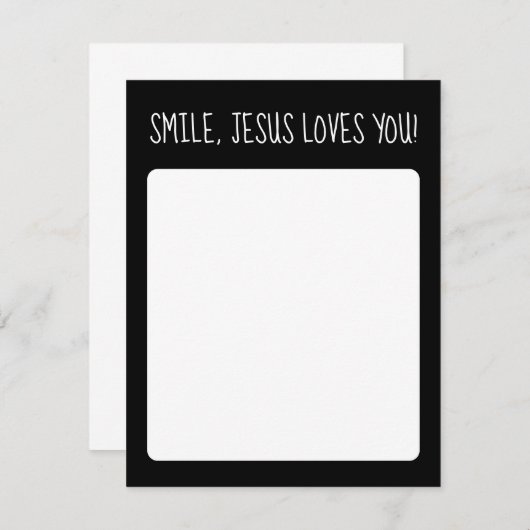 スマイル、イエス様が白と黒を愛する ノートカード (正面/裏面)