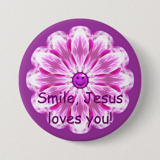 スマイル、イエス・キリストは愛します! 缶バッジ (正面)
