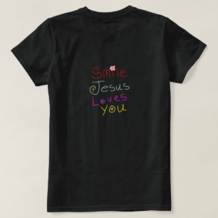 「スマイル・キリストはあなたを愛しています」キリスト教の名言 Tシャツ